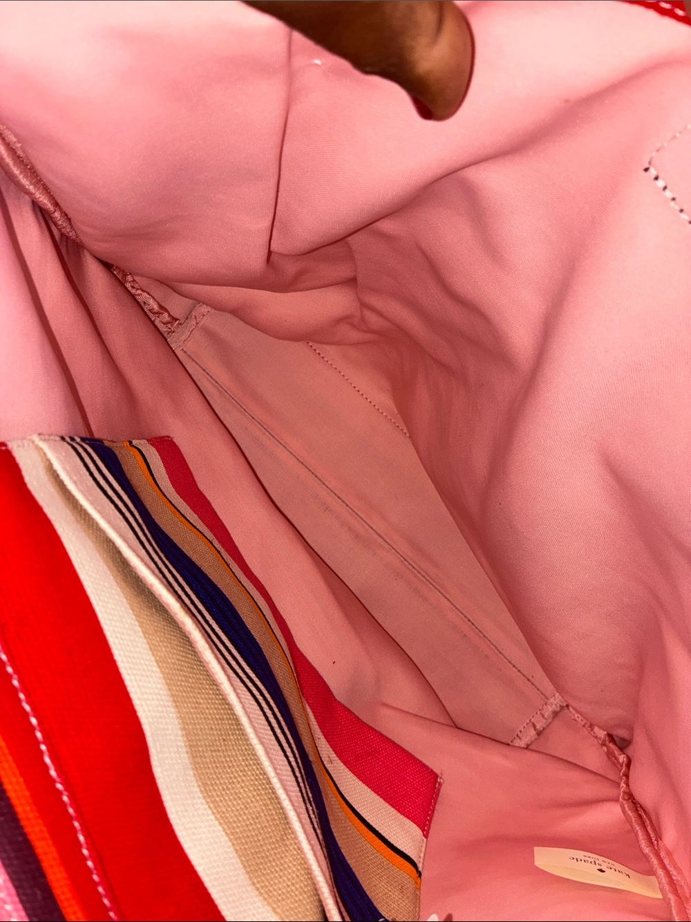 kate spade Pink, Blue & Red Striped Bow Tote - Picture 16 of 17
